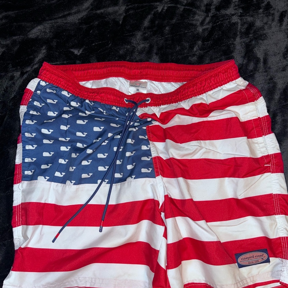 Vineyard Vines Red, White, and Blue Flag Swim Shorts